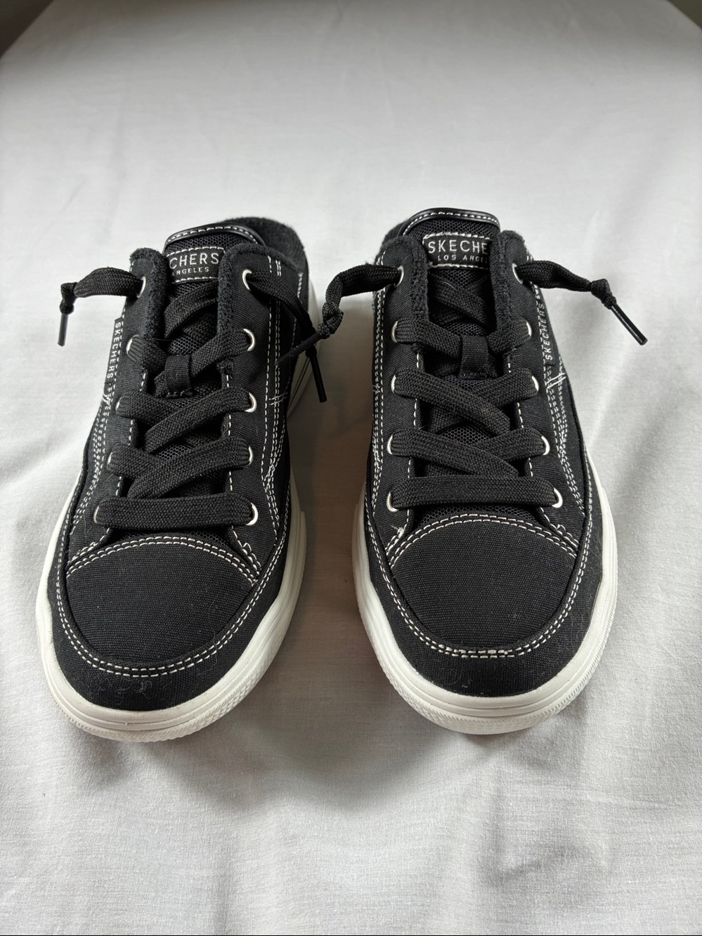 Skechers Street™ Arch Fit® Arcade -black canvas mule sneakers Sz 9 EUC - Picture 6 of 8
